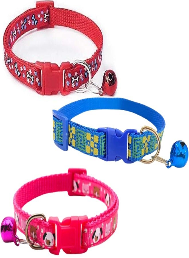 Pet Guard Nylon Safety Pets Collar with Bells for Puppy and Cats (Color May Vary) (1 PCS) - Image 1